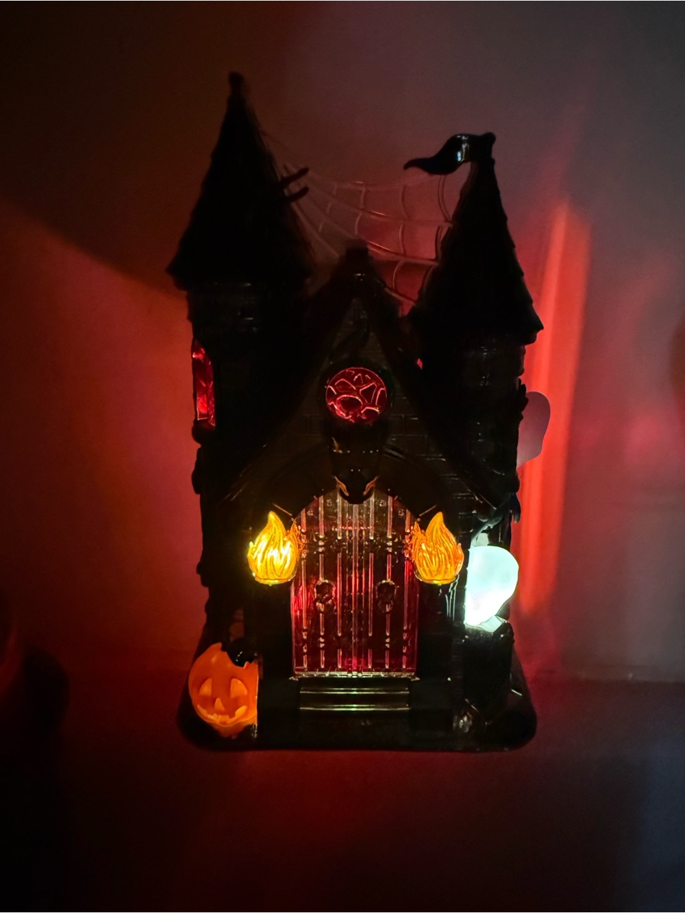 Bath & Body Works Black, Orange & Silver Haunted House Candle Holder